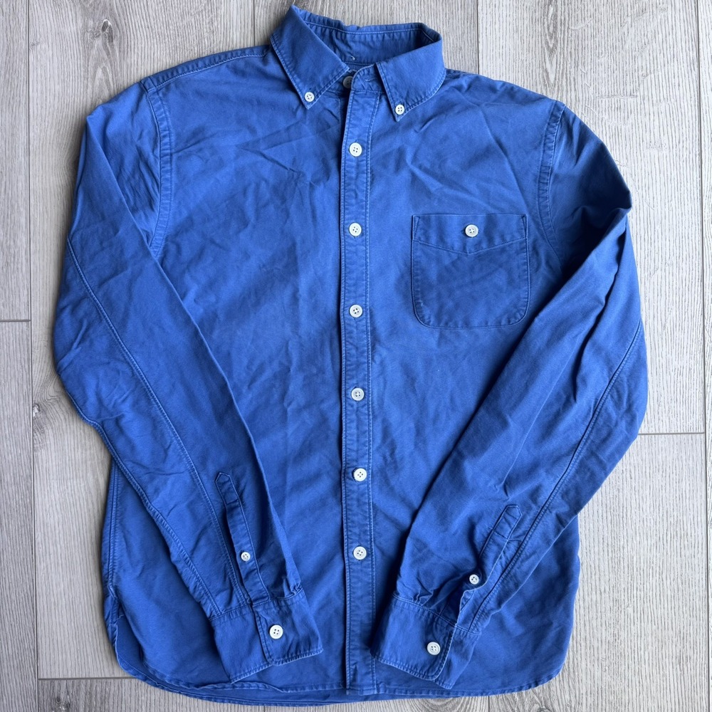 Todd Snyder Shirt Mens Blue Solid Long Sleeve Button Down Oxford Shirt Sz Small